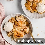 Paleo Apple Crisp on a white plate