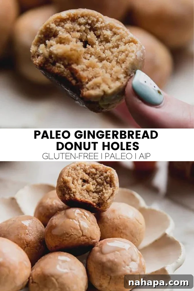 A large banner image showcasing a platter of delicious Paleo Gingerbread Donut Holes, perfect for holiday gatherings.
