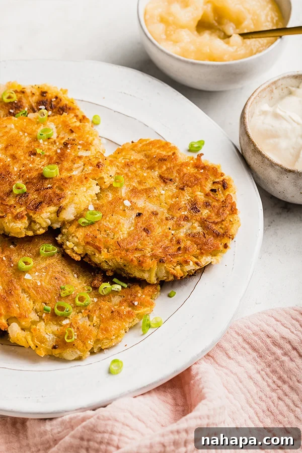 Sweet Potato Latkes, perfect for Hanukkah, vegan, paleo, and AIP friendly