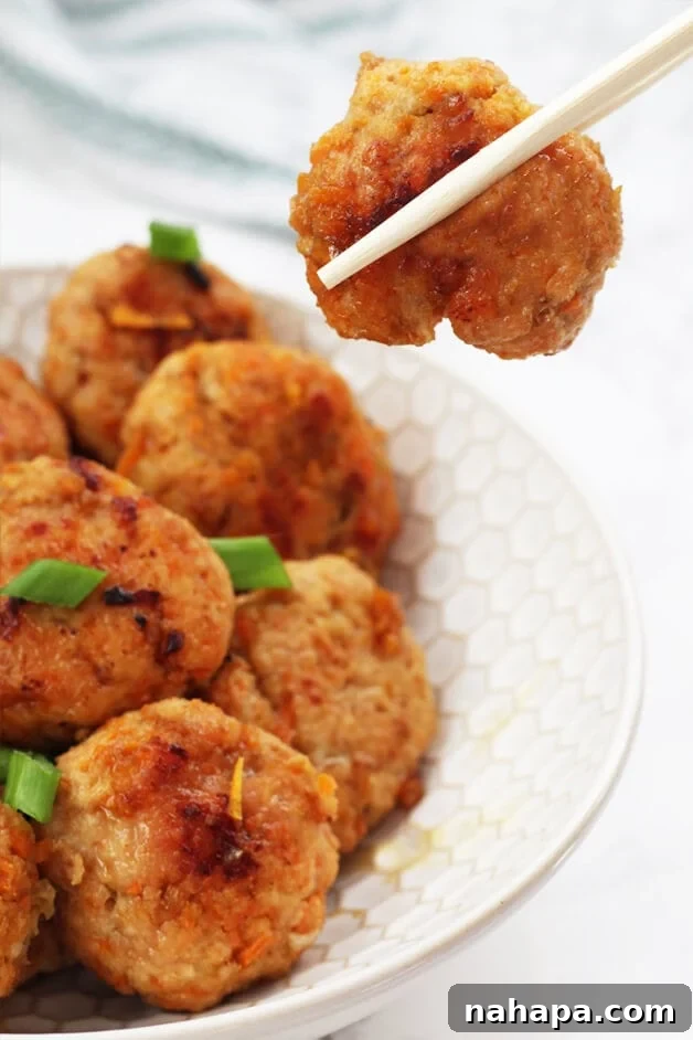 Close-up of Homemade Orange Chicken Poppers (Paleo, Whole 30, AIP)
