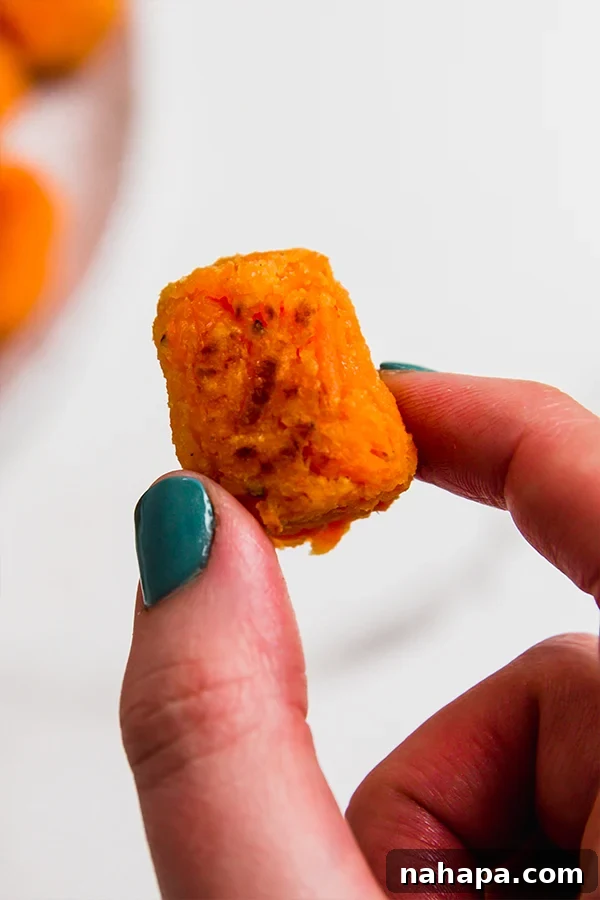 one sweet potato tater tot.