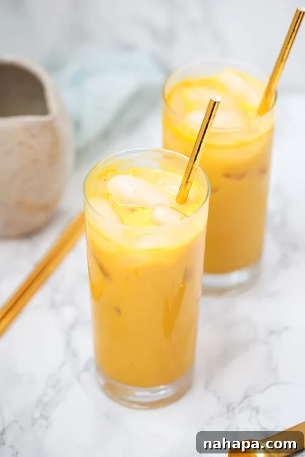 Anti-inflammatory Iced Golden Milk Turmeric Latte (Paleo, AIP, Vegan)