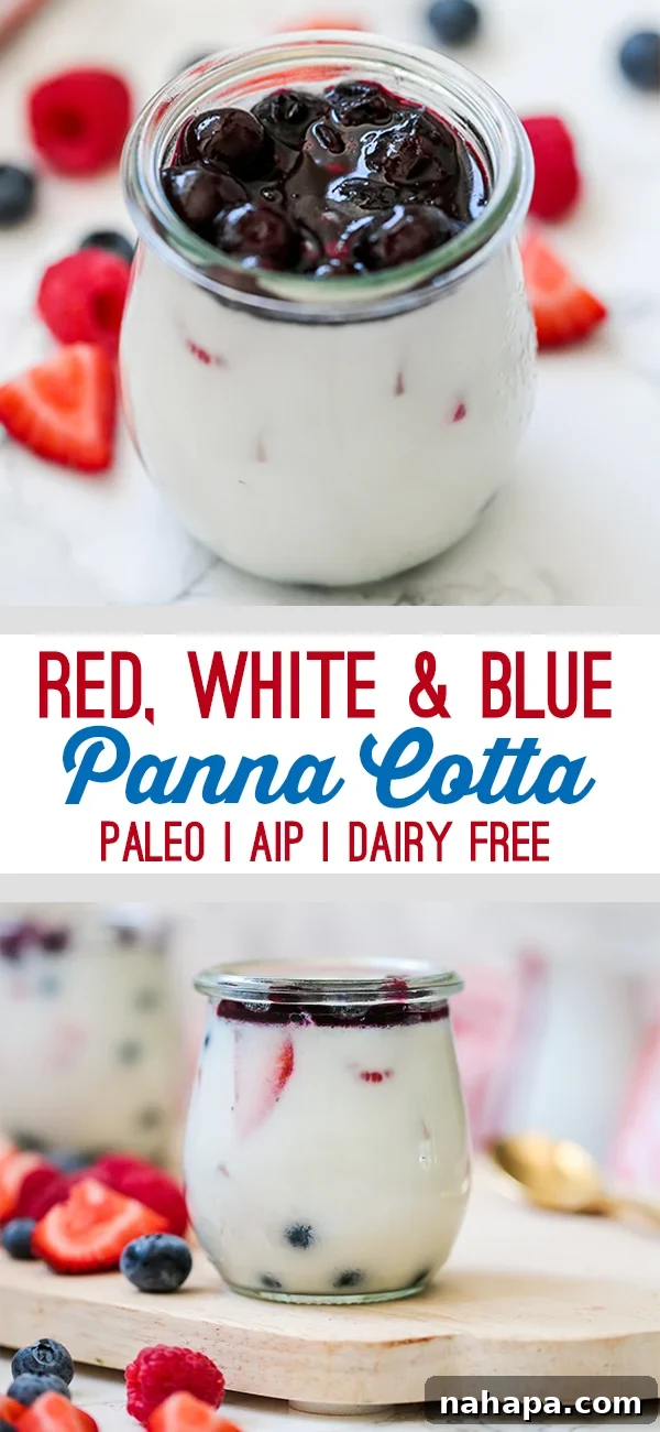 Red White & Blue Berry Panna Cotta (Paleo, AIP, Dairy Free)