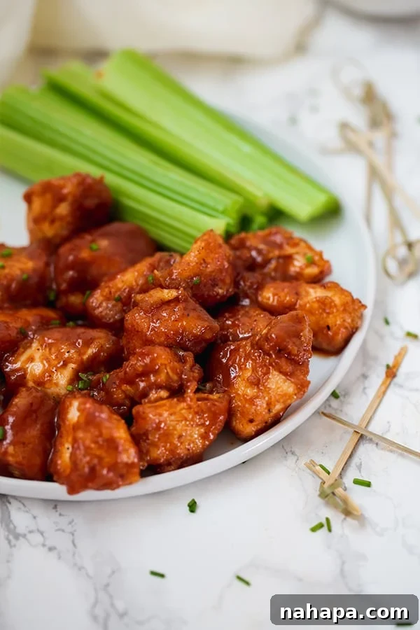 Platter of Paleo Whole30 AIP BBQ Chicken Poppers with dipping sauce