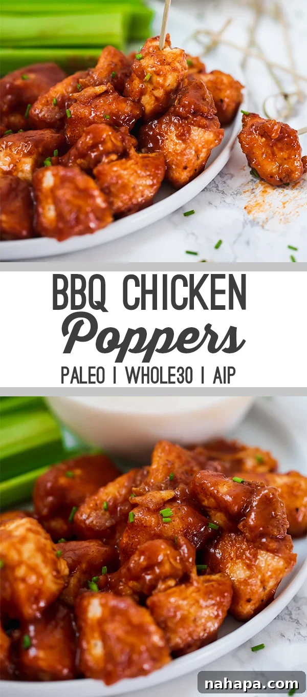 BBQ Chicken Poppers (Paleo, Whole30, AIP) Pinterest Pin