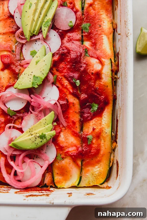 Zucchini Chicken Enchilada Casserole (Paleo, Whole30, AIP, Low Carb)