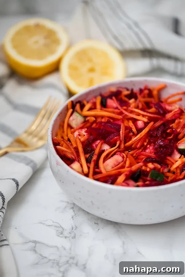 Detox Carrot Slaw: Recipe and The Truth About Detox 4 A close-up shot of the Detox Carrot Slaw in a bowl.