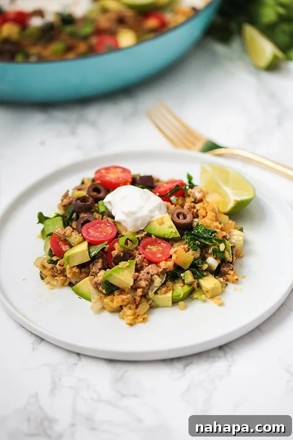 Ingredients for one pot taco skillet