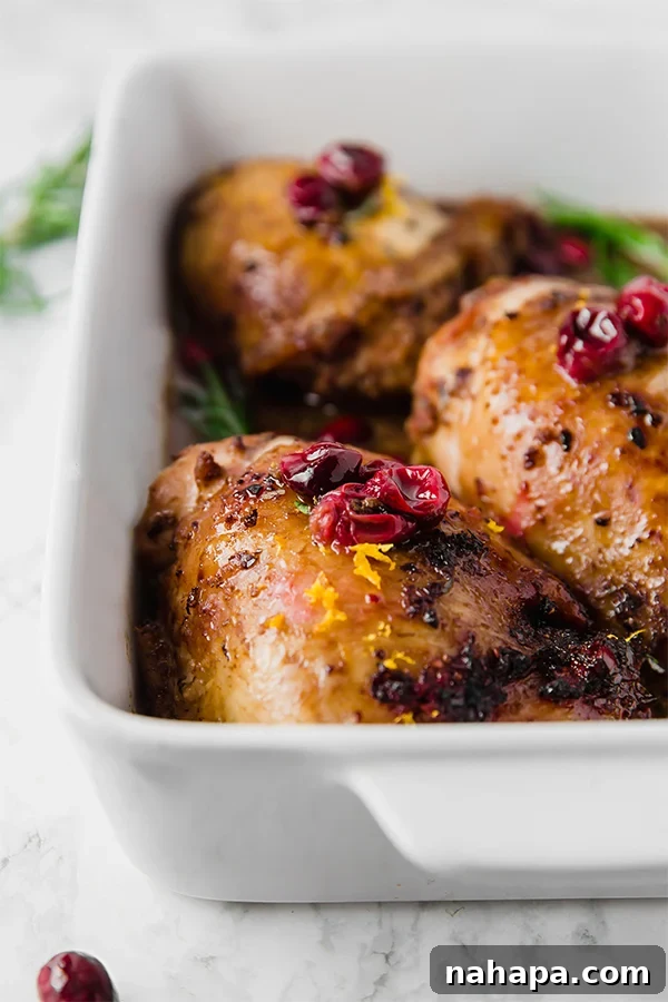Perfectly Baked Cranberry Orange Chicken Thighs