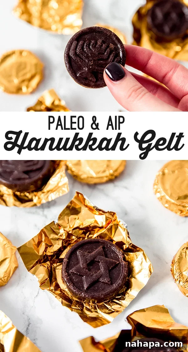 Pin for Paleo & AIP Hanukkah Gelt Recipe