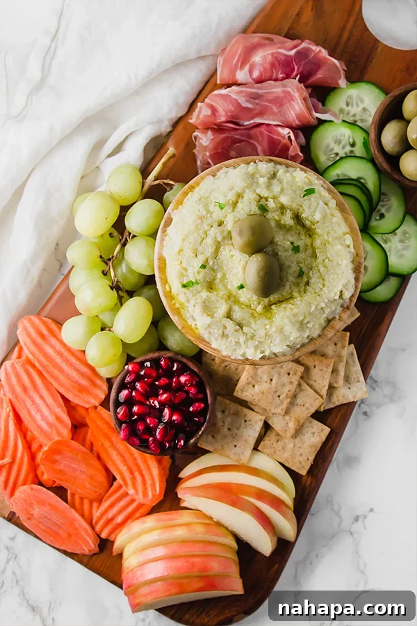 Paleo Charcuterie Board with Artichoke Hummus