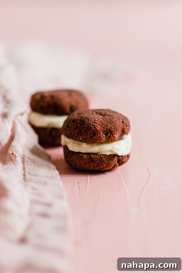 Naturally colored red velvet whoopie pies, paleo, gluten free, dairy free, and AIP friendly.