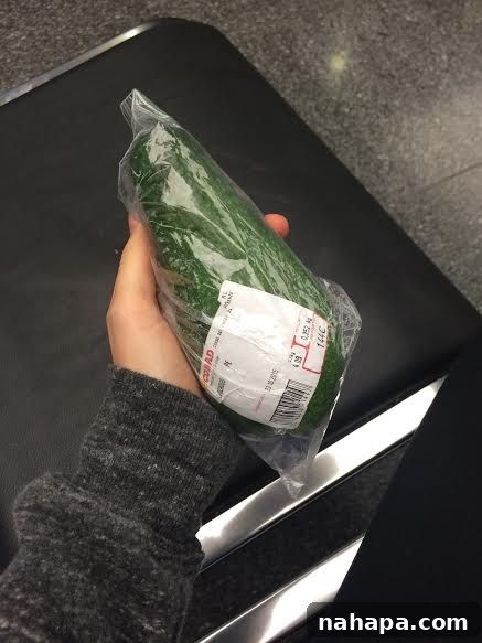 A green avocado, carefully packed for travel, symbolizing the unique items one might carry to maintain a healthy diet on the go.