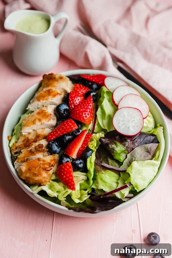Ultimate Crispy Chicken Salad with Avocado Dressing