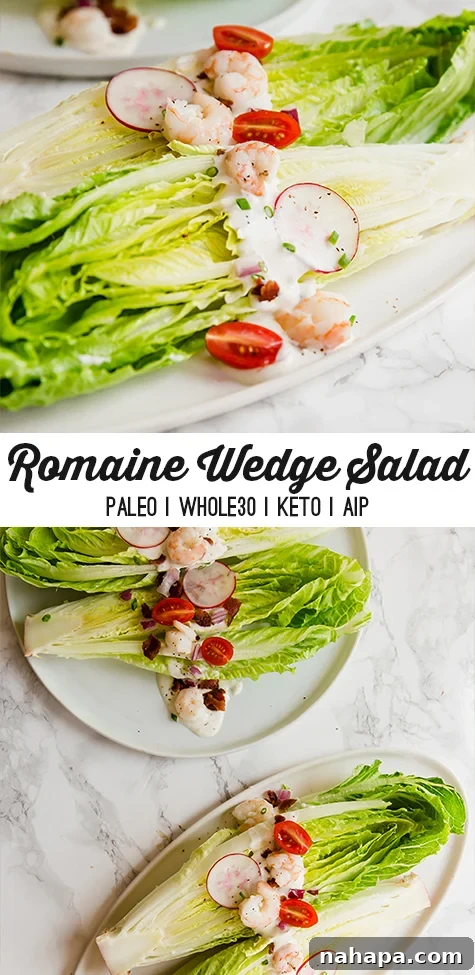 Full plate of Romaine Wedge Salad