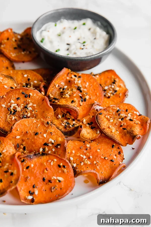 sweet potato everything bagel chips