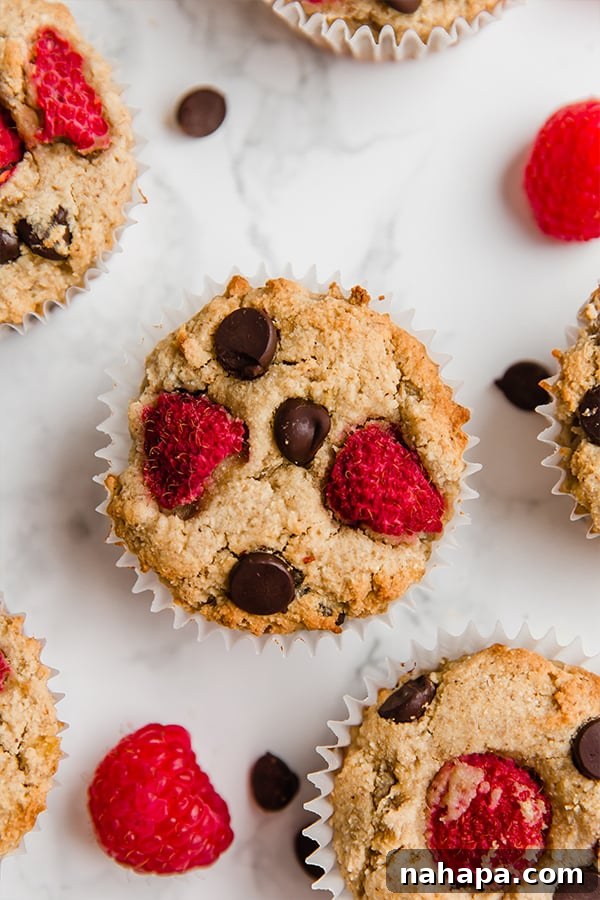 Delicious Raspberry Chocolate Chip Banana Muffins
