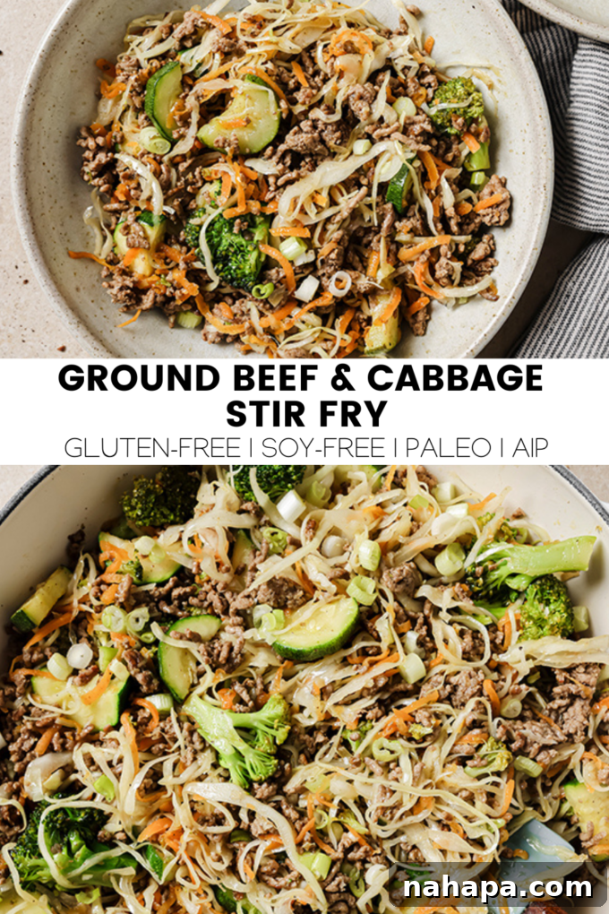 Ground Beef Cabbage Stir Fry