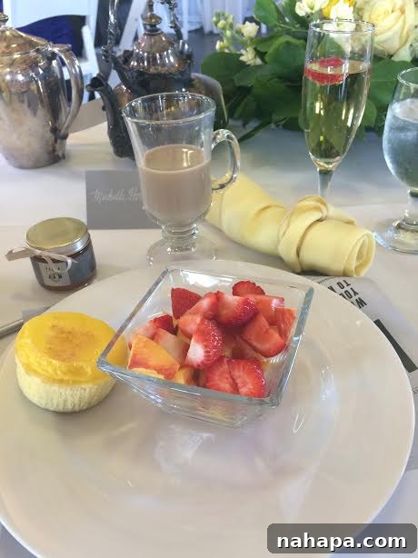 A Paleo Perfection: Our Wedding Crepe Cake and Unforgettable Day 8 Bride's personal plate with fruit, eggs, and coffee.