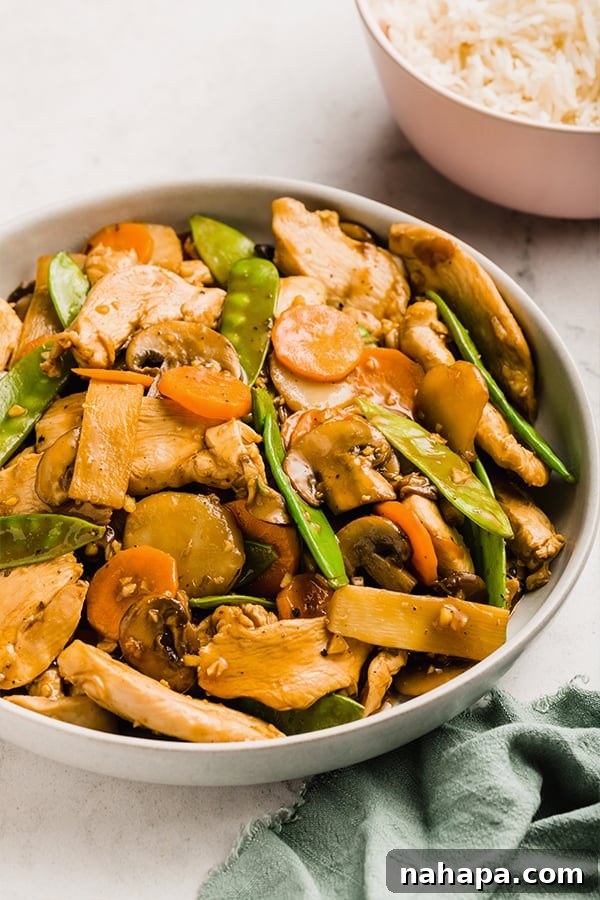 Authentic Moo Goo Gai Pan Chinese Mushroom Chicken