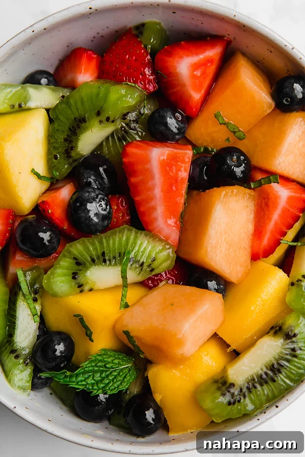 honey lime fruit salad, a refreshing and easy summer dessert or side dish