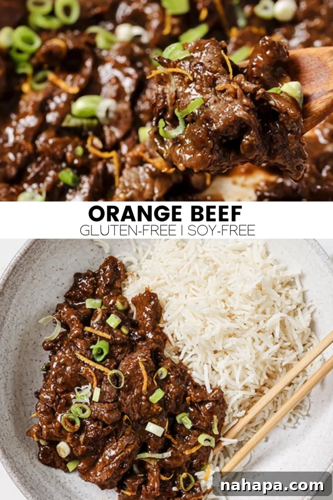 Zesty Orange Beef: A Gluten and Soy Free Treat 7 Full spread of Paleo Orange Beef served with side dishes, ready to enjoy.