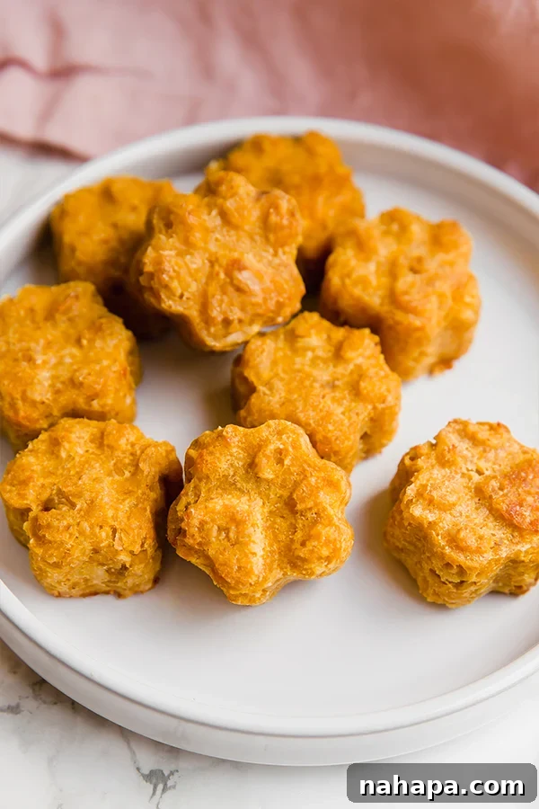 Purr-fectly Wholesome Pumpkin Bites for Cats 4 baked homemade cat treats on a baking sheet