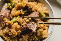 Beef and Broccoli Fried Rice Recipe with Garlic Soy Flavor
