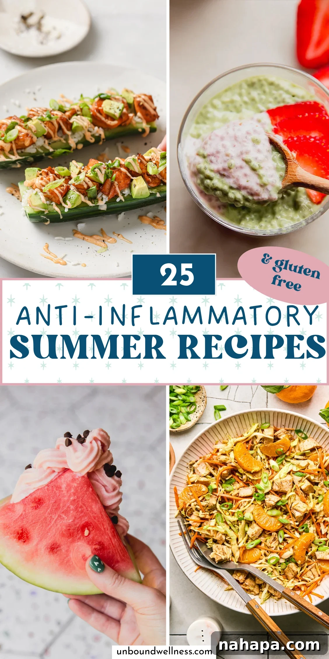 25 Anti-Inflammatory Summer Recipes to Soothe Inflammation 2 Collage of anti-inflammatory summer dinners