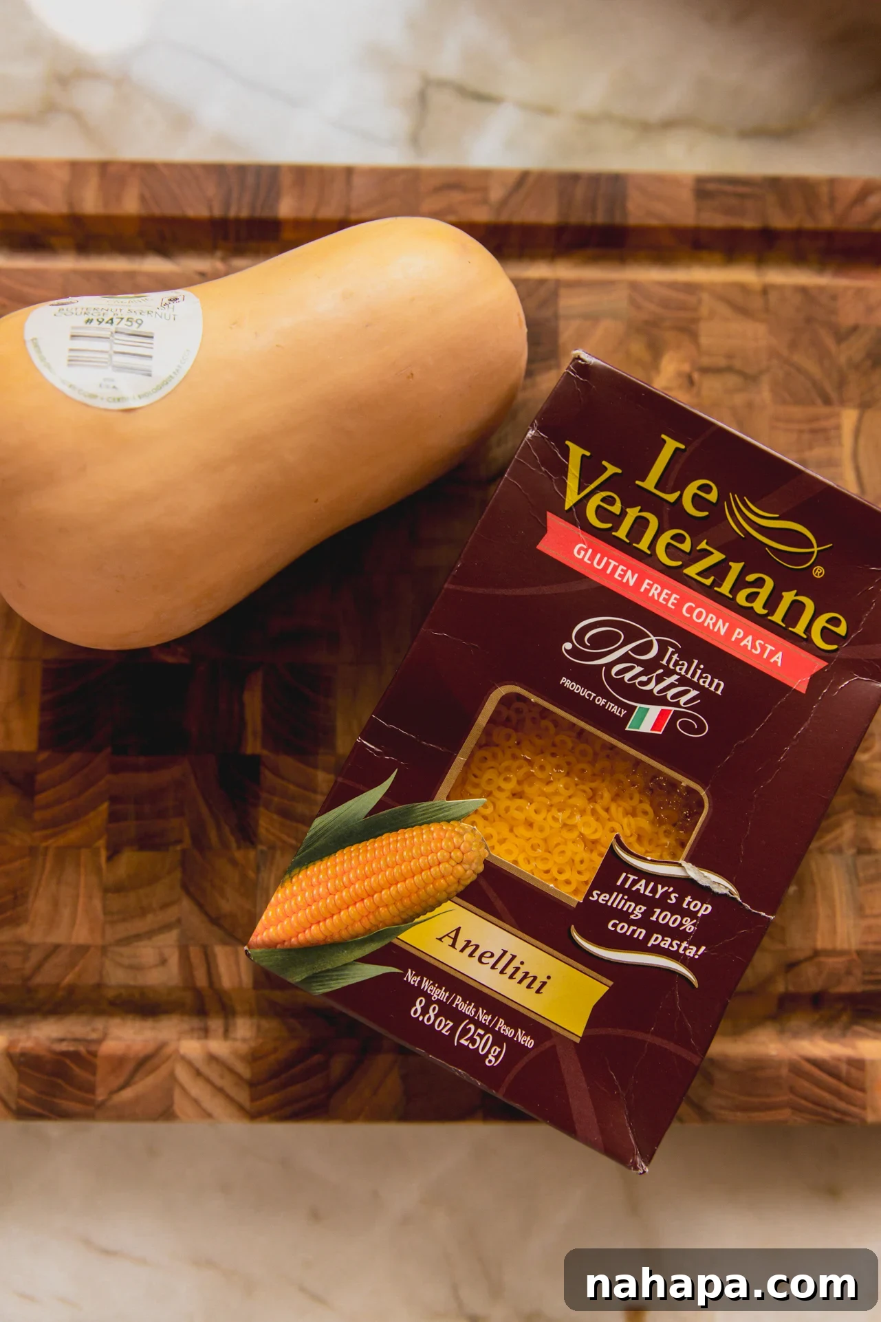 Homemade Gluten-Free Tomato-Free Spaghetti O's Recipe 4 The ingredients for spaghettio's out on a wooden cutting board.